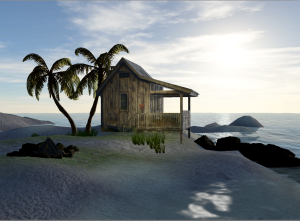 final image of cabin on the beach